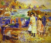 Pierre-Auguste Renoir Children at the Beach at Guernsey, oil painting